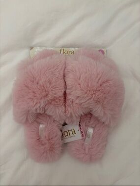Pink Faux Fur Slippers
